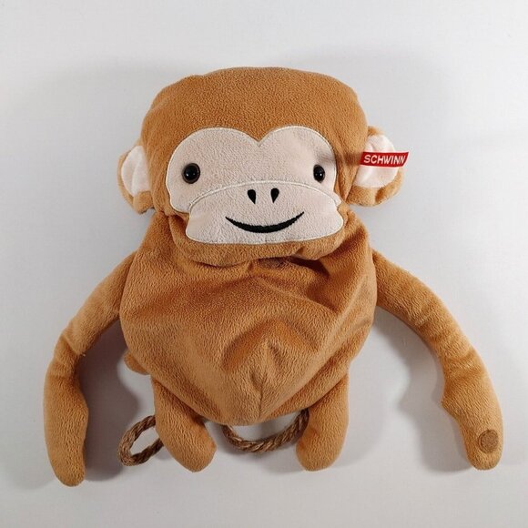 SCHWINN FRIENDS Monkey Handlebar Plush Bag Backpack Hook and Loop Kids Carry - Picture 1 of 3